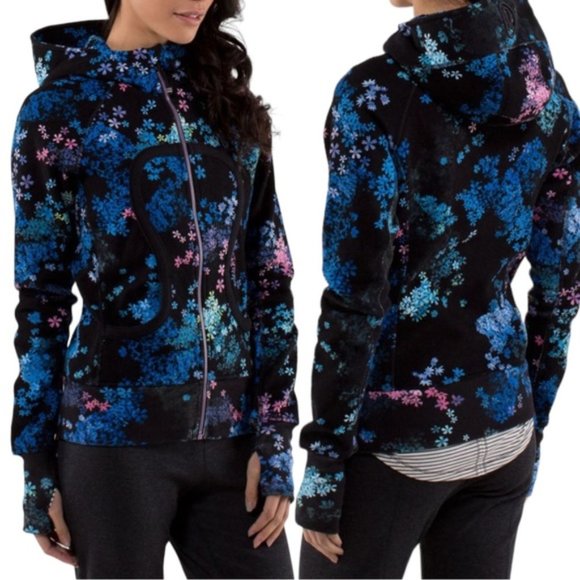 lululemon athletica Jackets & Blazers - Lululemon Scuba Hoodie *Stretch US 4 Petal Pop Multi / Fresh Teal Lined